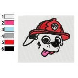 Marshall Paw Patrol Flat Face Embroidery Design